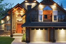 House with the lights on at night