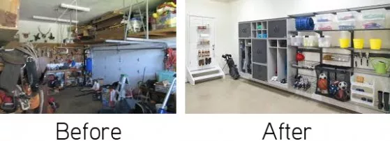 Before and after Garage Clean Up