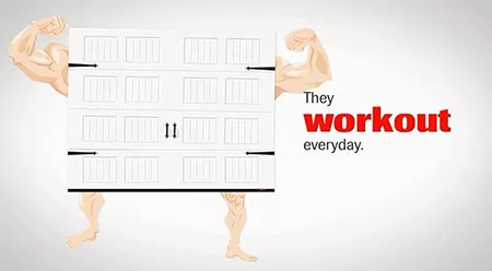 Garage door with muscles