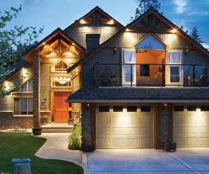House with the lights on at night